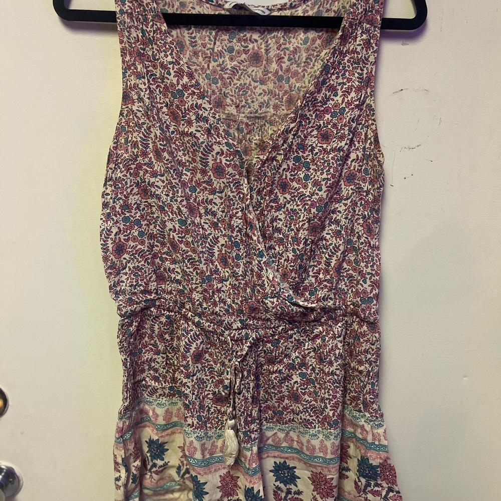 American Eagle Outfitters Floral Sleeveless Romper - Pink and Blue